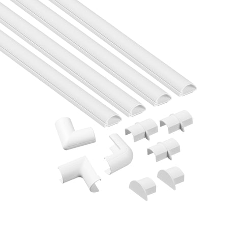 D-LINE - Cable Management Multi piece Trunking Kit. 4x1M 20x10mm (White)
