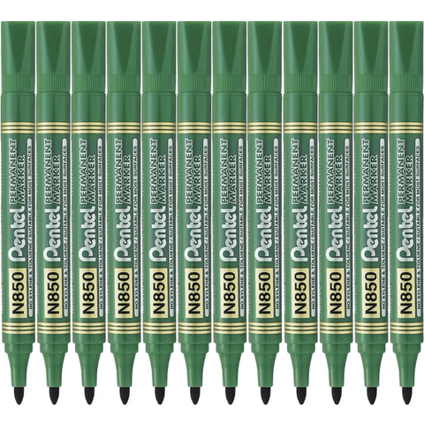 Pentel N850 Box 12 Permanent Marker Bullet Tip 1.5mm (Green)