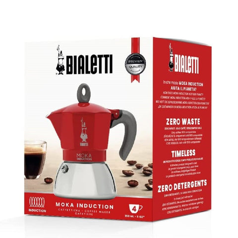Bialetti Moka 4 Cup Induction Espresso Maker - Red
