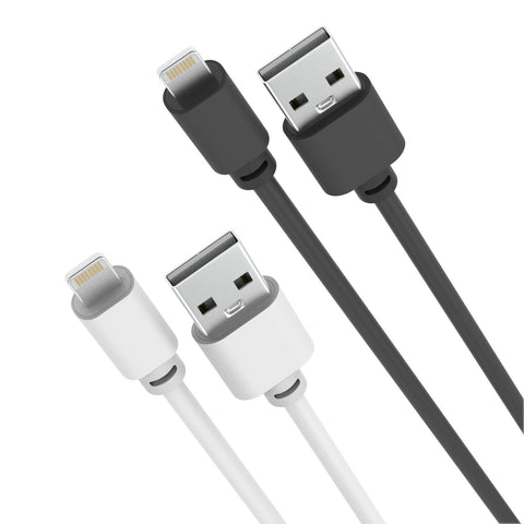 Laser 2M (2-pack) MFi Lightning Cable (White/Black)