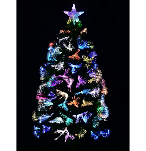90cm Vivid Multi Colour Dynamic LED Fibre Optic Christmas Tree | 85 TipsGreen with Multi Colour