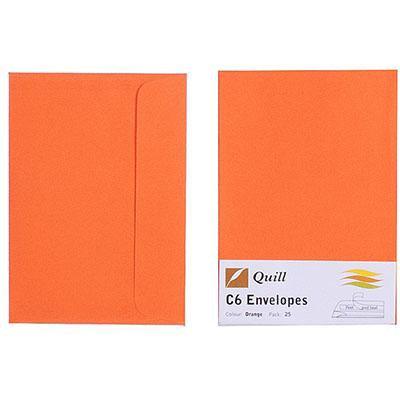 Quill C6 Coloured Envelopes Pack 25 (Orange)