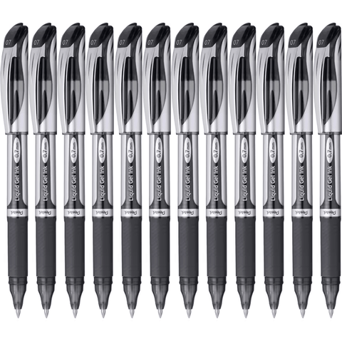 Pentel BL57 Box 12 Energel Liquid Gel Ink 0.7mm Medium Pen (Black)