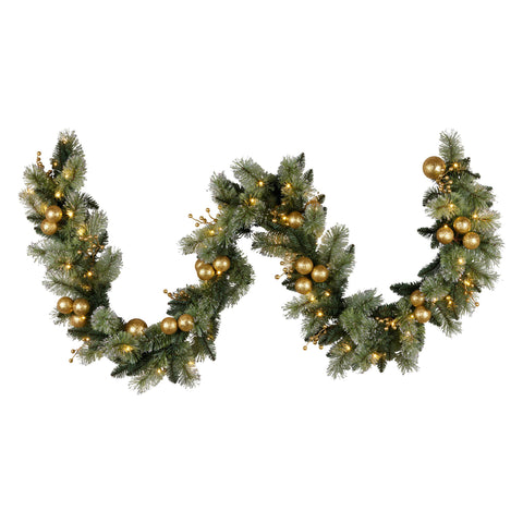 Christabelle 2.7m Christmas Garland with Gold Baubles
