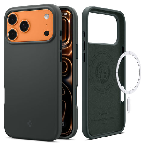 Spigen Apple iPhone 17 Pro Silicone Fit (MagFit) Case (Abyss Green)