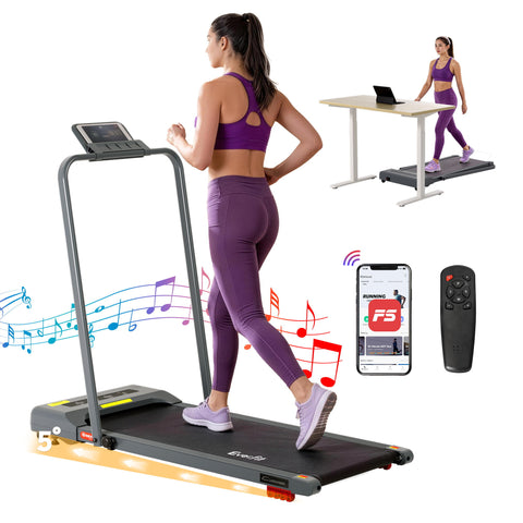 Everfit Treadmill Electric Walking Pad Incline Under Desk 380mm (Grey)
