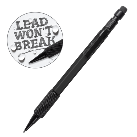 Rite In The Rain Mechanical Clicker Pencil with Clip Refillable - Black with Black Lead