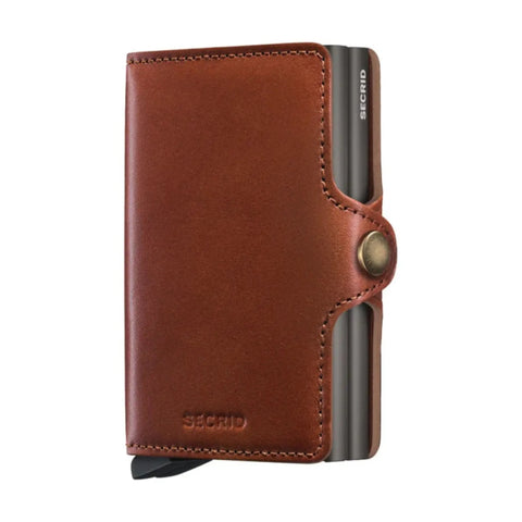 Secrid Twinwallet Compact RFID Mens Travel Leather Wallet Texano Saddle