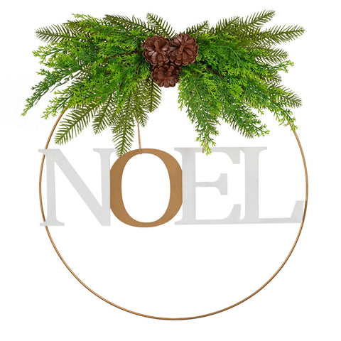 Santa's Helper Noel Christmas Wreath Wall Hanging Holiday Decoration 50cm
