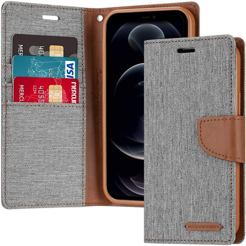 Goospery Canvas Diary for iPhone 17 Pro Max - Grey