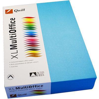 Quill Coloured A4 Copy Paper 80Gsm Pack 100 Sheets (Marine Blue)