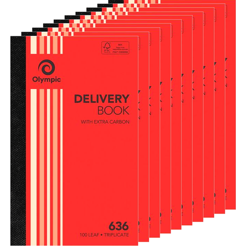 Olympic 10 Pack 636 Carbon Triplicate Delivery Book 100 Leaf Bulk