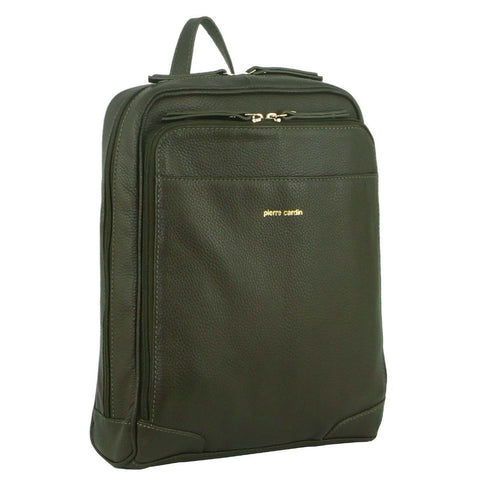 Pierre Cardin Womens Leather Backpack (Olive)
