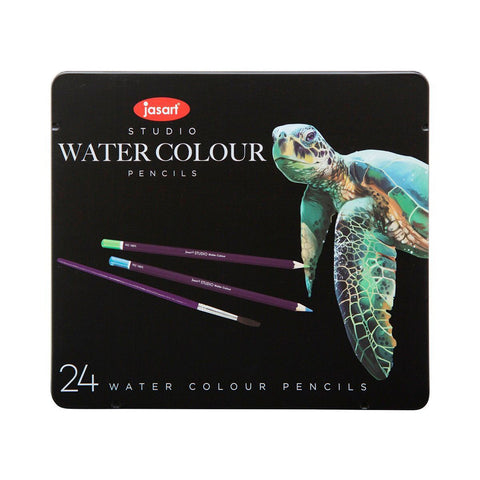 Jasart Studio Art Blending Watercolour Pencil Tin Set [24-Piece]