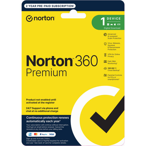 Norton 360 Premium (1-Device, 24-Month) [Digital Download]