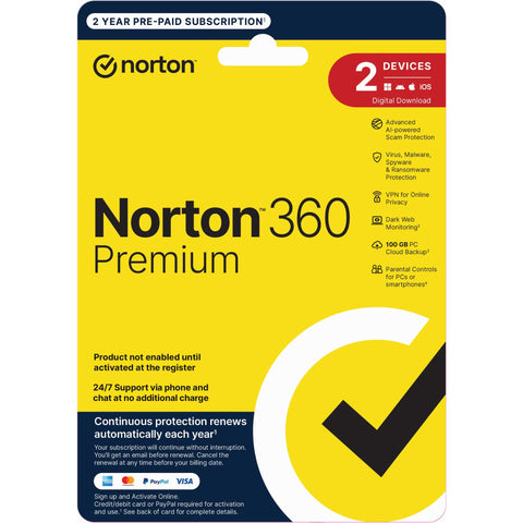 Norton 360 Premium (2-Device, 24-Month) [Digital Download]