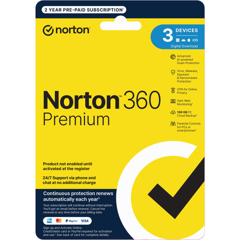 Norton 360 Premium (3-Device, 24-Month) [Digital Download]