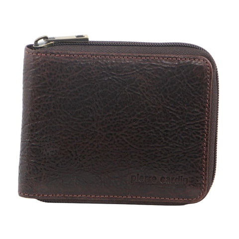 Pierre Cardin Men's Italian Leather RFID Protected Wallet 11.5cm Chocolate