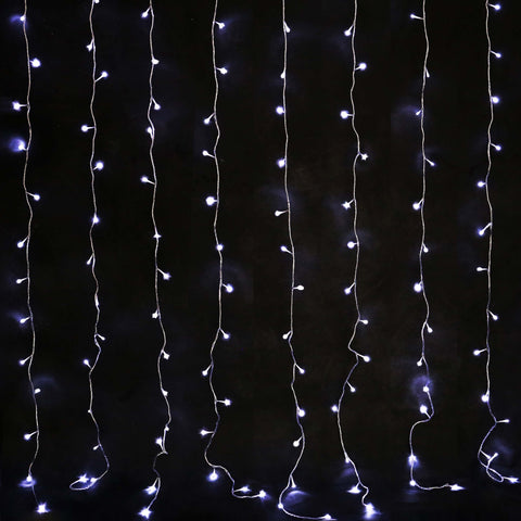Lexi Lighting 160 LED Connectable Curtain Christmas Lights White