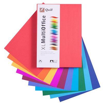 Quill Coloured A4 Copy Paper 80GSM Hot And Cold Assorted Pack 500 Sheets