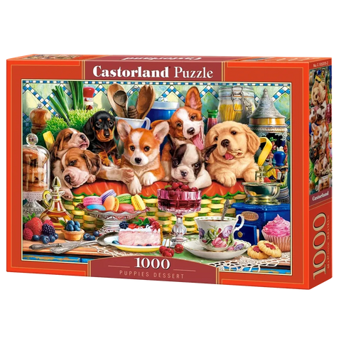 Castorland 1000-Pieces Puppies Dessert Puzzle