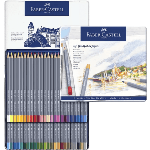 Faber-Castell 48x GoldFaber Aqua Watercolour Colour Pencils Tin