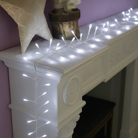 Lexi Lighting 720 LED Cluster Christmas Lights with Clear Cable - White