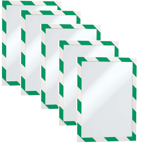 Durable Magnetic Frame Security A4 Green/White Pack 5