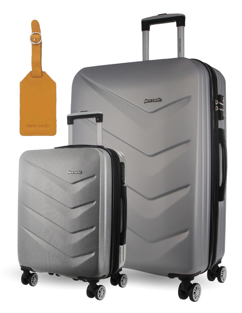 Pierre Cardin Hard-Shell Luggage Set (Large & Cabin, Silver)