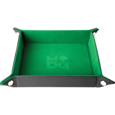 Fanroll By Metallic Dice Games MDG Velvet Folding Dice Tray - Green 10"x10"