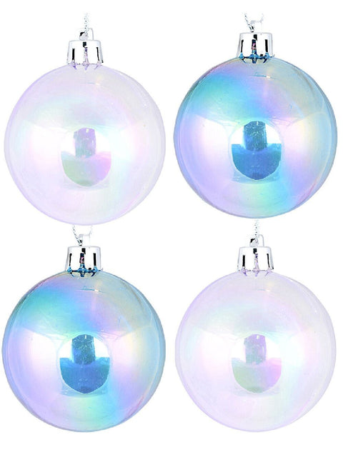 Christmas Warehouse - DECR9211 6x Radiant Iridescent Blue & Pink Essential Soap Bubble Baubles | 60mm Blue & Pink Iridescent