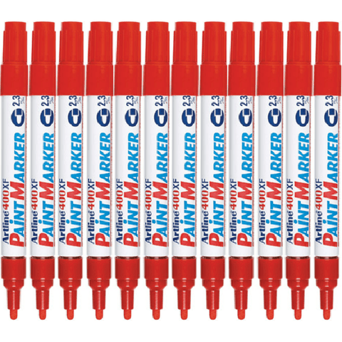 Artline 400XF Box 12 Paint Marker Pen Bullet Tip 2.3mm (Red)