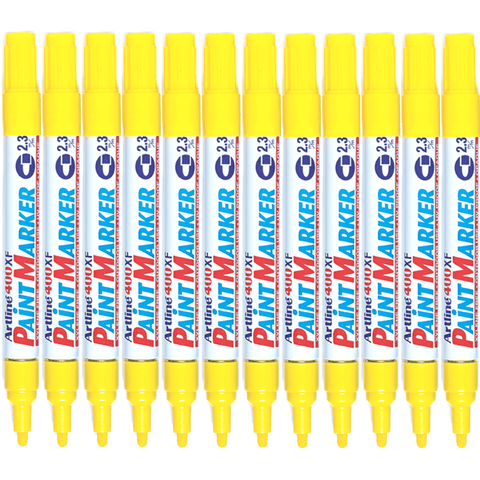 Artline 400XF Box 12 Paint Marker Pen Bullet 2.3mm Tip (Yellow)