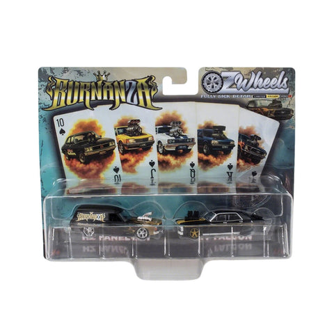 OZ Wheels 1:64 Scale FSD Burnanza Holden HZ Panel Van & Ford XY Falcon Twin Set