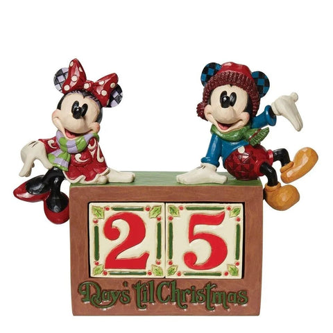 Jim Shore Disney Traditions - Mickey and Minnie Christmas Countdown Figurine