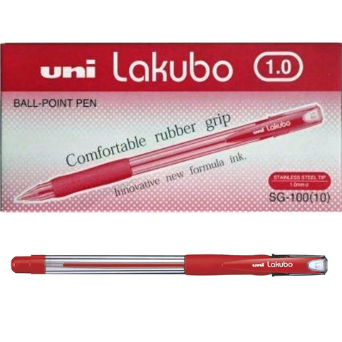 Uni-Ball Lakubo SG-100 Ballpoint Pen Medium 1.0mm Box of 12 (Red)