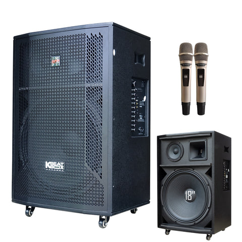 KBEATBOX CB-51NEO – 18" Big Box Karaoke Speaker System | 250W RMS | Wireless Mics