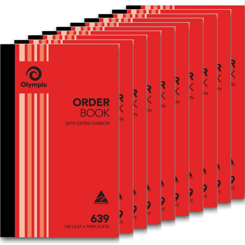 Olympic 10 Pack 639 Triplicate Order Book Carbon 100 Leaf Bulk