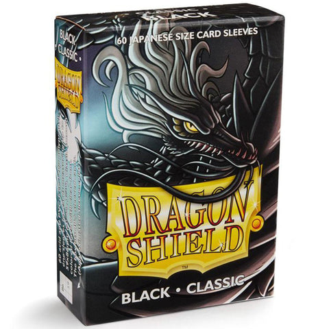 Arcane Tinmen Dragon Shield Japanese 60ct Classic Black Sleeves 59x86mm