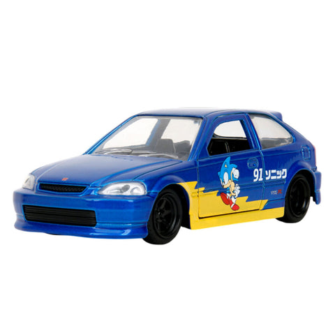Jada 1:32 Scale Sonic The Hedgehog 1997 Honda Civic Type-R Diecast Car Model
