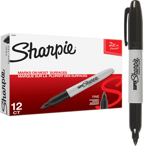 Sharpie Box 12 Permanent Marker Super Large Bullet Fine Point (Black)