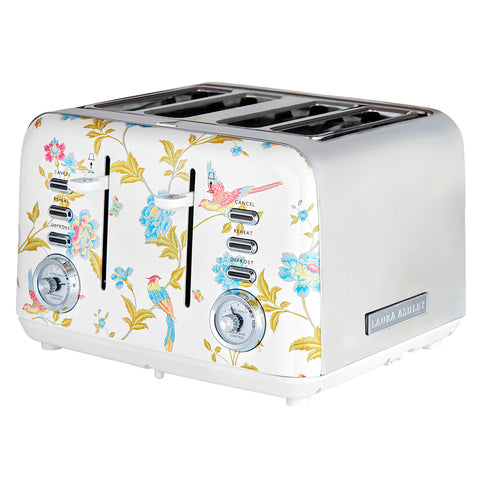 Laura Ashley Elveden 4 Slice Toaster (White/Silver)