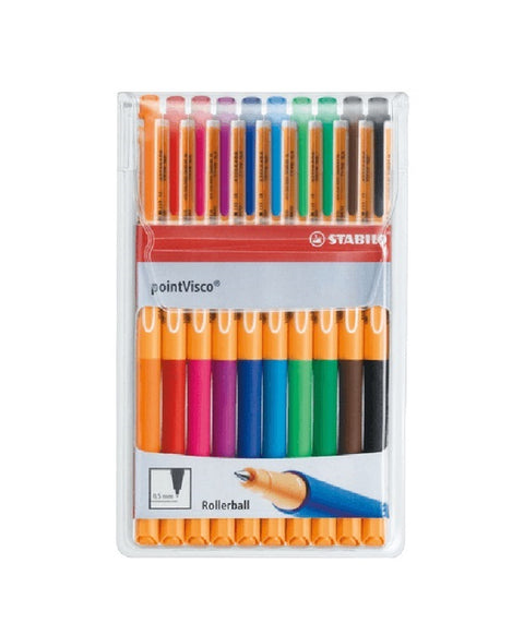 Stabilo Point Visco Rollerball Pen Fine 0.5mm (Assorted) [Pack 10]
