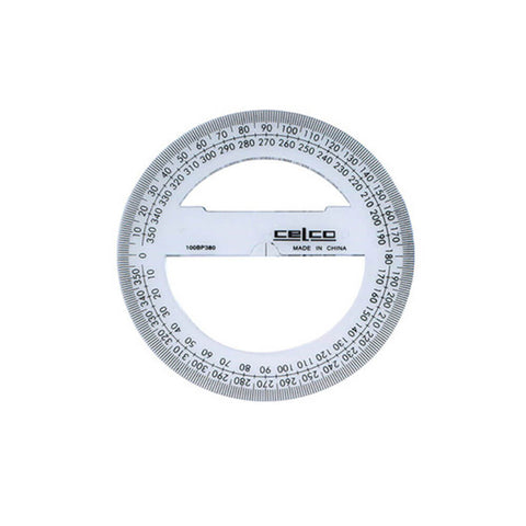 Celco 360 Degree Full Circle Protractor 10cm (Clear) - 50pcs