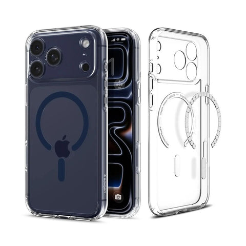SPIGEN Ultra Hybrid MagSafe Case for iPhone 17 Pro (Clear Case / Deep Blue Ring)