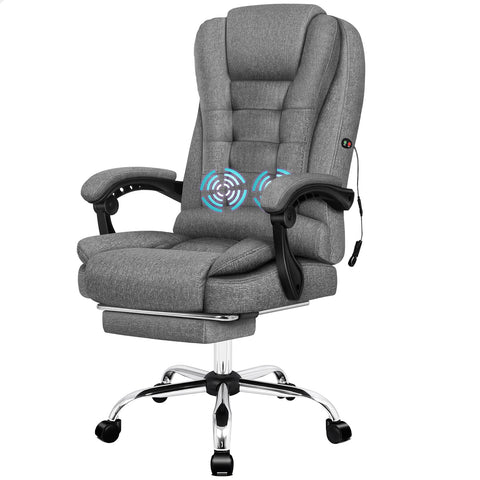 ALFORDSON Massage Office Chair Executive Seat Fabric Computer (Grey)