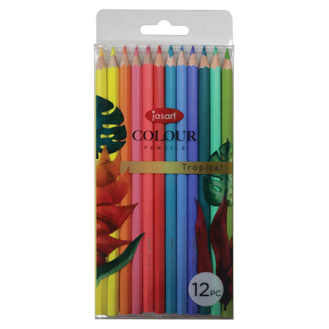 Jasart Studio Art/Craft Colour Pencil Set (Tropical) [12-Pieces]