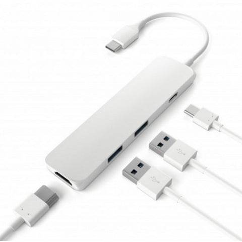 Connect Cable 4-Port Male USB-C to HDMI/USB 3.0 Hub For Laptop (White)