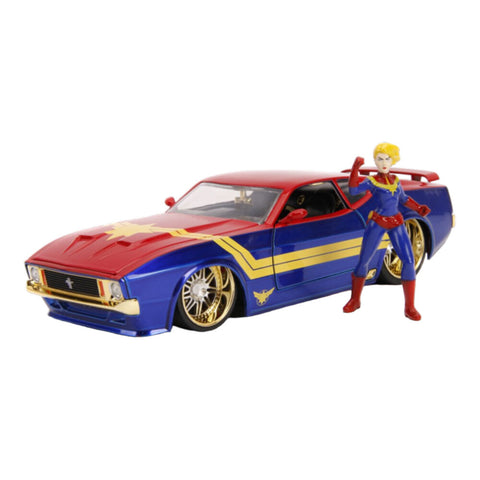 Jada Captain Marvel 1973 Ford Mustang Mach 1 1:24 Scale Die-Cast Vehicle Toy