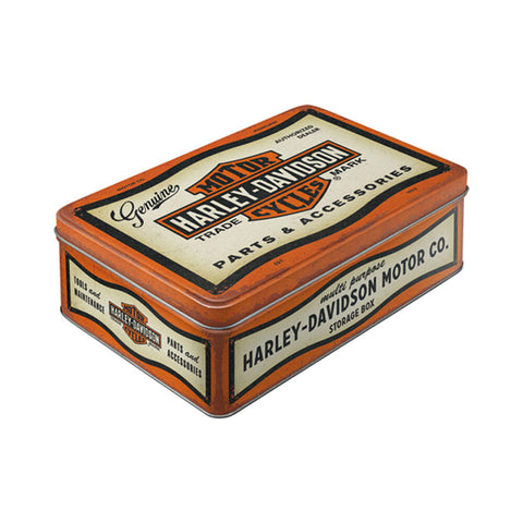 Nostalgic-Art Flat Storage Tin Vintage Harley-Davidson Design Embossed 23x16cm